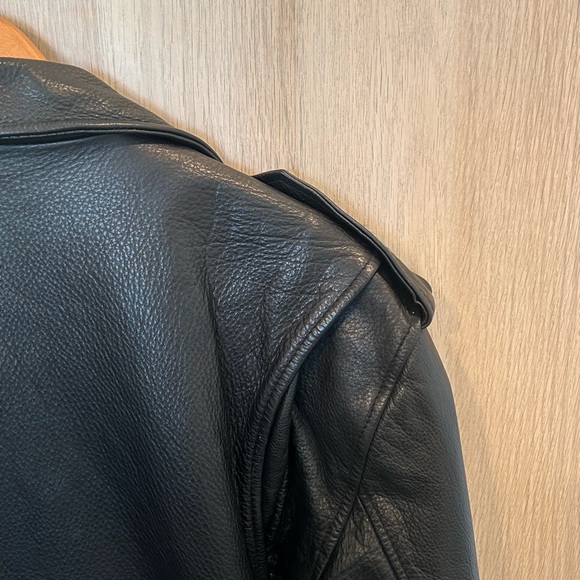 Vintage Wilsons Black Leather Motorcycle Biker Jacket SizeLarge Heavyweight - Picture 12 of 14